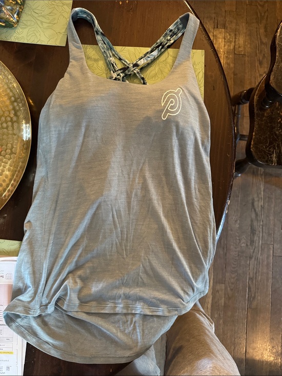 Peloton Tops - Peloton Green Womens Crossback Performance Tank with Patterned Straps
